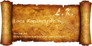 Locz Kapisztrán névjegykártya